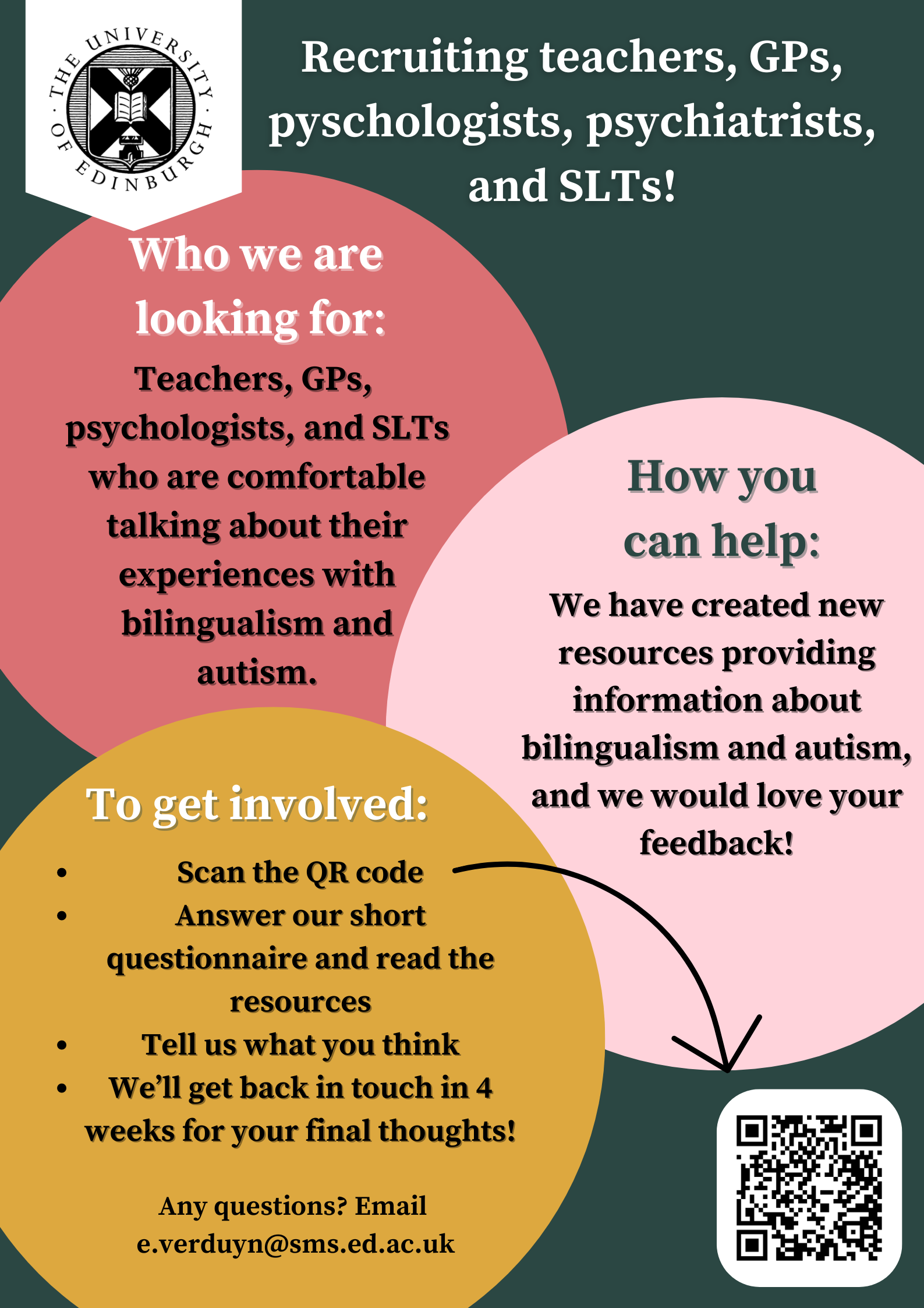 flyer containing QR code for teacher survey